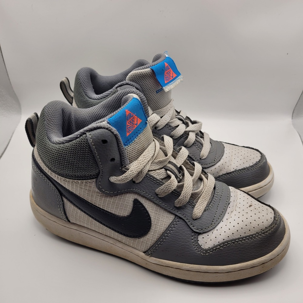 Nike Court‎ Borough Mid Winter Wolf Grey Black Kids Sneakers 839977-009 4Y